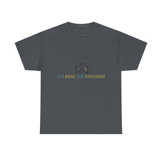Faith-Inspired Unisex Heavy Cotton Tee - 'See King The Kingdom' with Bible Verses
